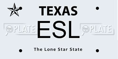 ESL Texas License Plate