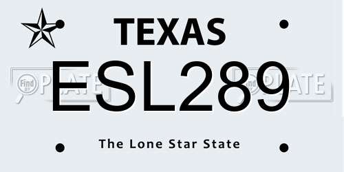ESL289 Texas License Plate