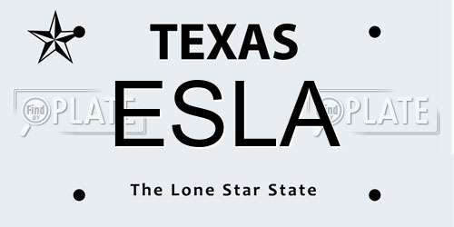 ESLA Texas License Plate