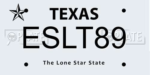 ESLT89 Texas License Plate