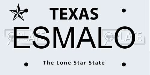 ESMALO Texas License Plate