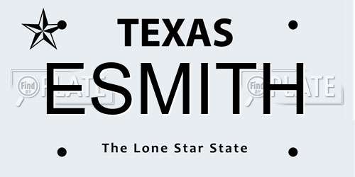ESMITH Texas License Plate
