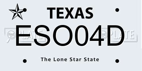 ESO04D Texas License Plate