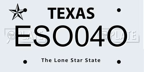 ESO04O Texas License Plate