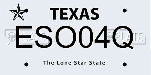 ESO04Q Texas License Plate