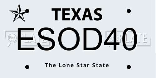 ESOD40 Texas License Plate