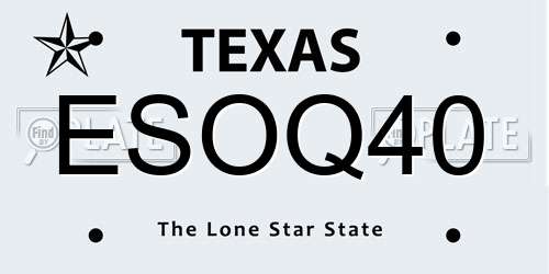 ESOQ40 Texas License Plate