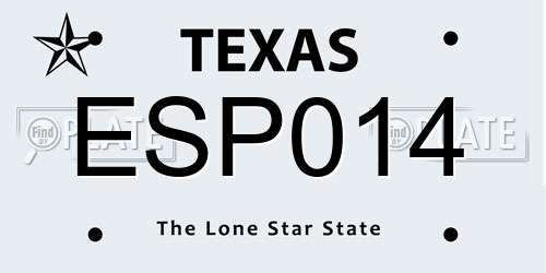 ESP014 Texas License Plate