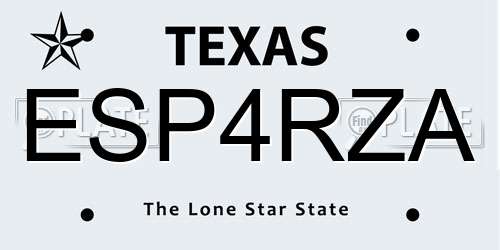 ESP4RZA Texas License Plate