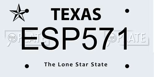 ESP571 Texas License Plate