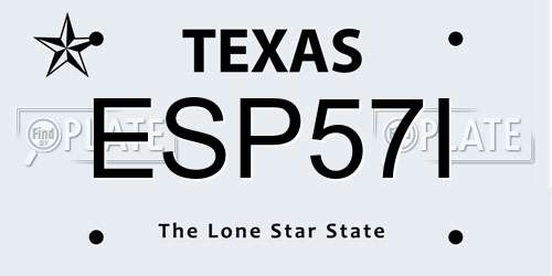 ESP57I Texas License Plate