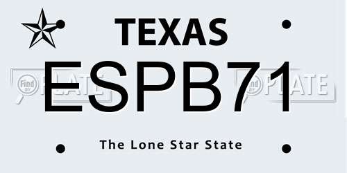 ESPB71 Texas License Plate