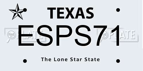 ESPS71 Texas License Plate