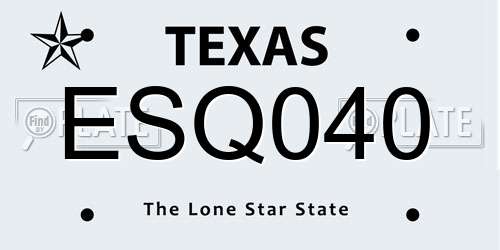 ESQ040 Texas License Plate