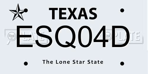 ESQ04D Texas License Plate