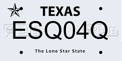 ESQ04Q Texas License Plate