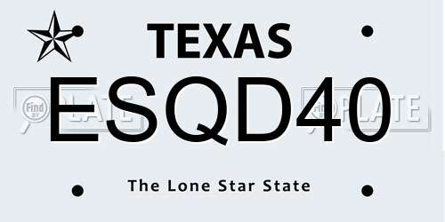 ESQD40 Texas License Plate