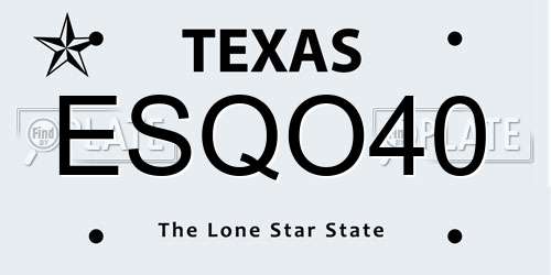 ESQO40 Texas License Plate