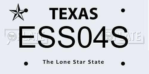 ESS04S Texas License Plate