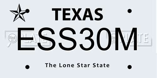 ESS30M Texas License Plate