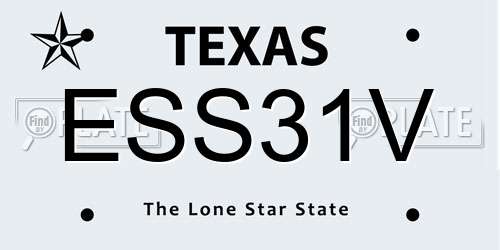 ESS31V Texas License Plate