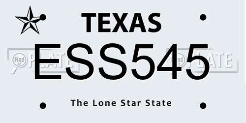 ESS545 Texas License Plate