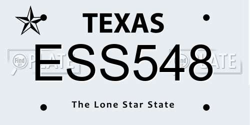 ESS548 Texas License Plate