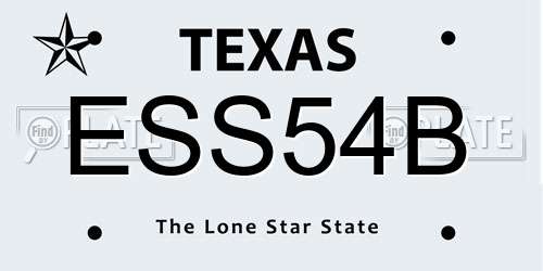 ESS54B Texas License Plate