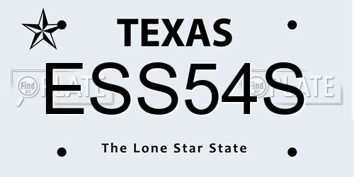 ESS54S Texas License Plate