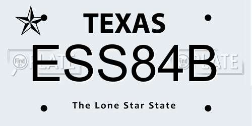 ESS84B Texas License Plate
