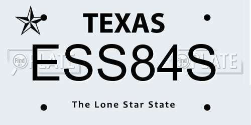 ESS84S Texas License Plate