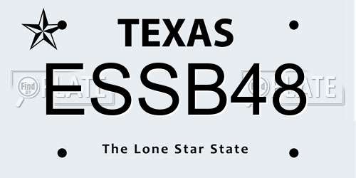 ESSB48 Texas License Plate