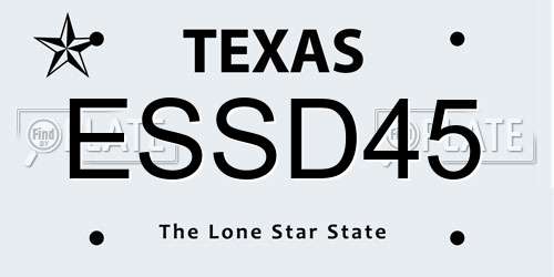 ESSD45 Texas License Plate