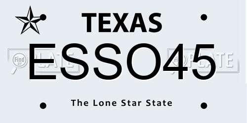 ESSO45 Texas License Plate