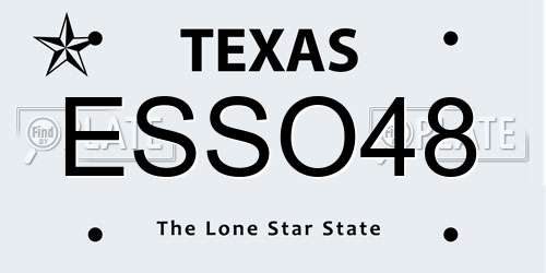 ESSO48 Texas License Plate