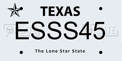 ESSS45 Texas License Plate