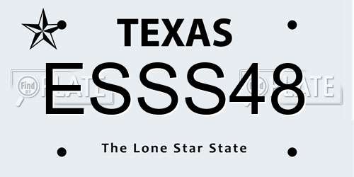 ESSS48 Texas License Plate