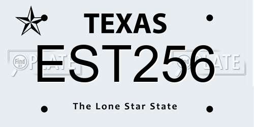 EST256 Texas License Plate