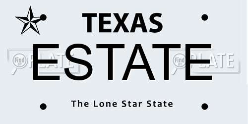 ESTATE Texas License Plate