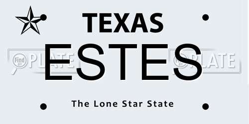 ESTES Texas License Plate
