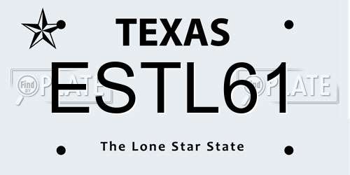 ESTL61 Texas License Plate