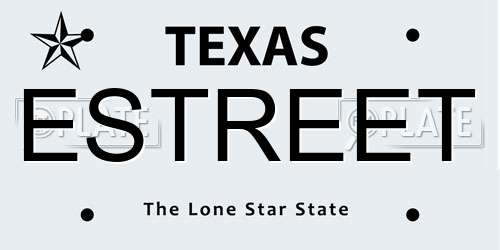 ESTREET Texas License Plate