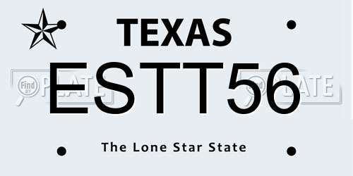 ESTT56 Texas License Plate