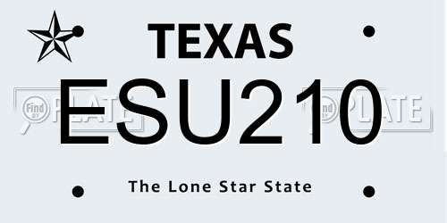 ESU210 Texas License Plate