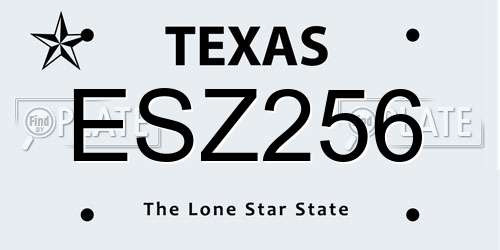 ESZ256 Texas License Plate