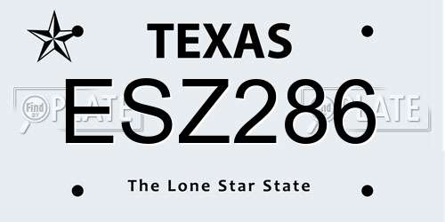 ESZ286 Texas License Plate