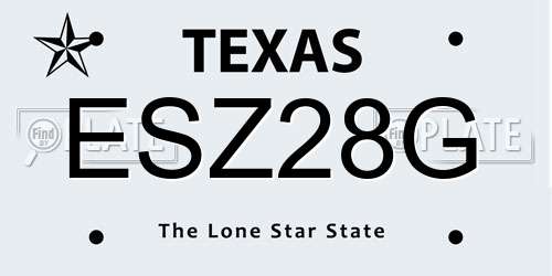 ESZ28G Texas License Plate
