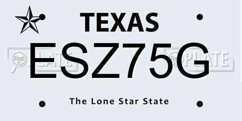 ESZ75G Texas License Plate