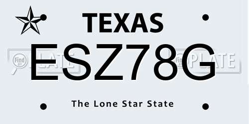 ESZ78G Texas License Plate