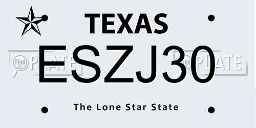 ESZJ30 Texas License Plate